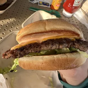 Single cheeseburger - SO good!