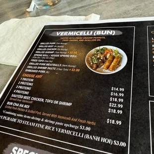 menu