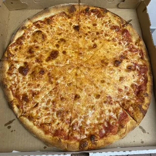 Large plain cheese pizza