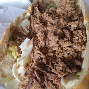 Tuna hoagie? They open a can and dump it in a roll. My error for not ordering with mayo but thought it was mixed with mayo. One and done.