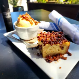 Bread Pudding + Bacon Ice Cream