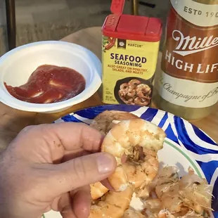Steamed shrimp