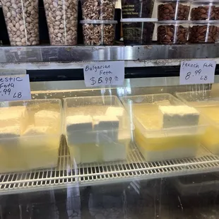 a variety of cheeses