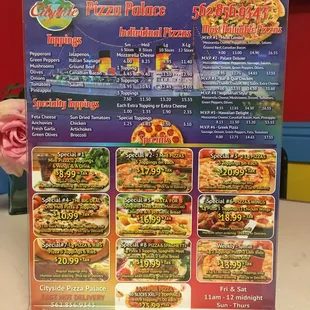 Menu 3/8/2020  Fresh pizza by the slice from these guys. Good stuff