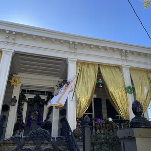 Mardi Gras decorations.