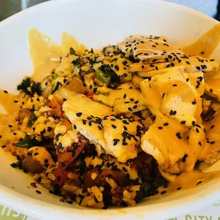 a bowl of food