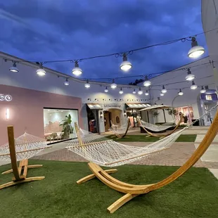 a hammock in a shopping mall