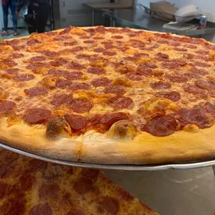 Giant pepperoni pie, used for jumbo slices
