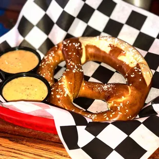 Giant soft pretzel with House-made beer cheese