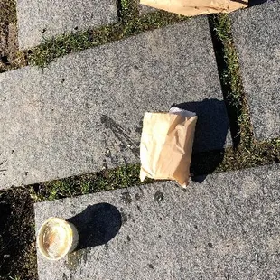 Double check that everything is secure and leaking in your bag, or you'll end up with sidewalk soup :(