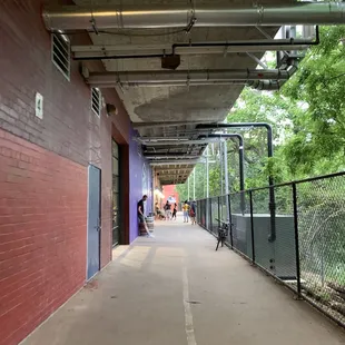 a walkway in a building