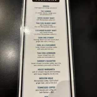 Cocktail Menu