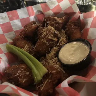 Extra crispy garlic parmigiana chicken wings