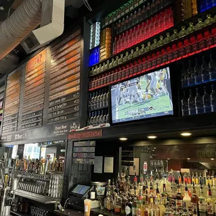 Awesome bottle wall.