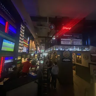 a view of a sports bar