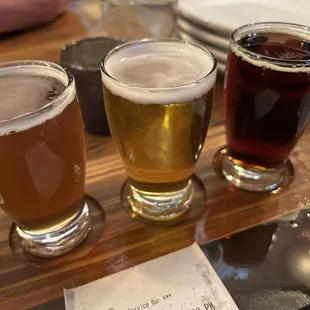 a flight of beers