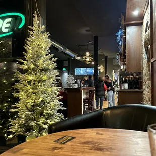 Christmas tree and staff.