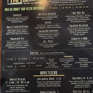 The other side of the menu, plenty to satisfy!