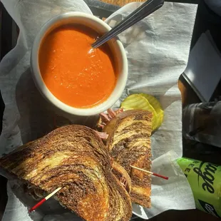 Ruben with a side of Tomato Bisque