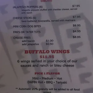 Thursday night Late Night Menu until 1:00 AM!