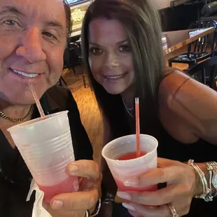 Strawberry margarita with tequila and rum