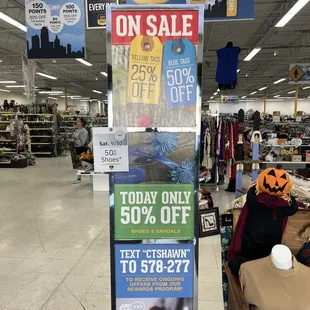 Entrance with current deals