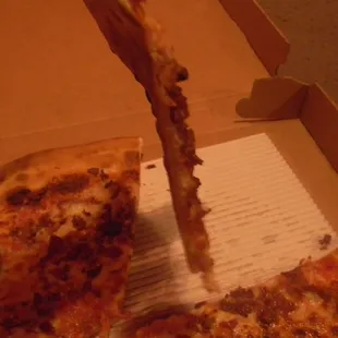 The pizza was as thin as the box.