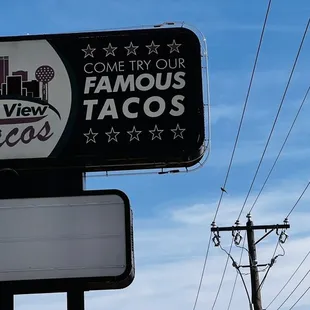a sign for a taco restaurant