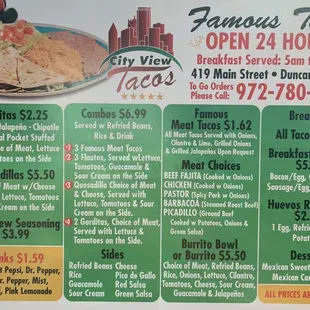 Updated menu (4/2021)