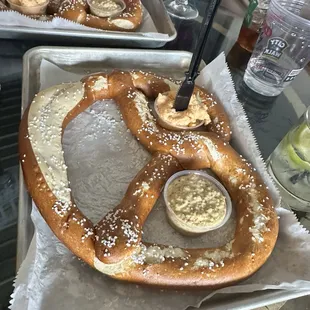 Pretzel with beer cheese and Lusty Monk mustard!