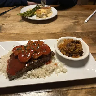 The special! Salmon, shrimp and bbq