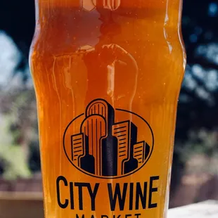 a glass of beer on a table