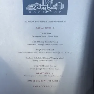 Happy Hour Menu