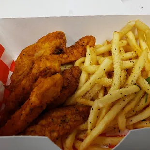 6 chicken tenders and fries
