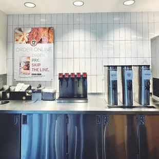 Condiments and drink station