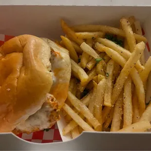 Spicy Tender Citybird Sandwich with Fries