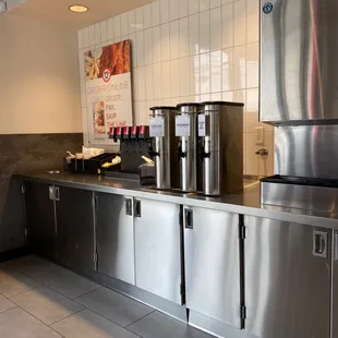 a stainless steel kitchen