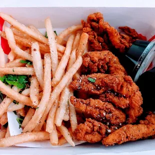 Tenders, fries &amp; sauce