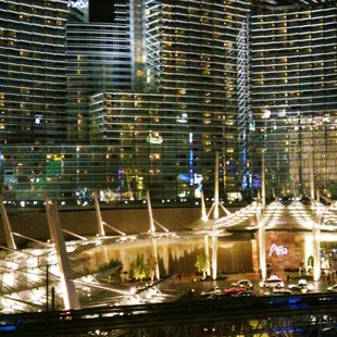 #7 Vegas, 2009 artist: Jenny Holzer (American, B.1950) Located above Aria Valet Pick up.  Largest structural LED work of artist.