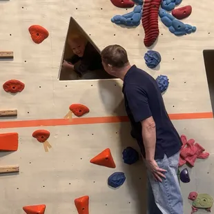 Adults can watch and interact with the kids as they climb through tunnels and nets