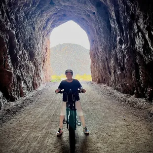 Short tunnels through the mountain make this ride more interesting!
