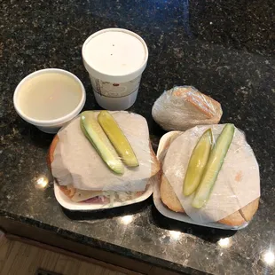 #1 Ruben with coleslaw, vegetable soup, split pea soup
