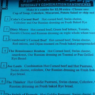 Part of the menu