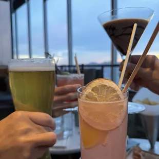 Beer, chocolate espresso martini, pomegranate margarita, millennial cooler