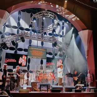 a stage set up for a concert