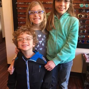 Cute patients choosing frames.