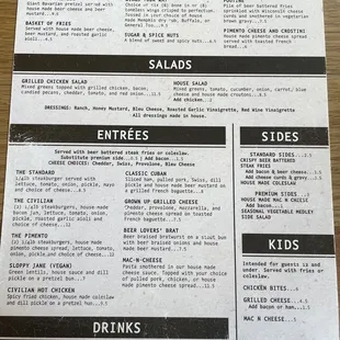 Menu as of July 2021