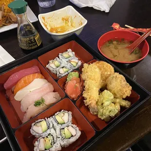 Sushi bento box...ate the salad too quick but it was amazing