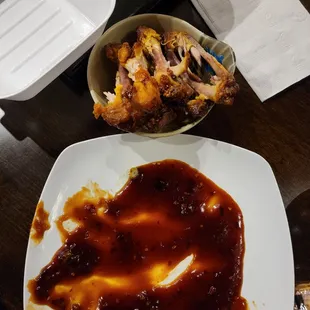 My friend obviously liked the chicken wings for sure.