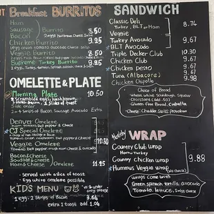 Menu- food